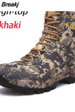 Men Tactical Shoes High Top Hiking Durable Waterproof Anti-Slip Outdoor Climbing Trekking shoe Military Tactical Low Boot