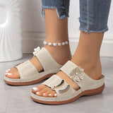 Women Wedges Sandals Premium Orthopedic Open Toe Sandals Vintage Anti-slip Leather Casual Female Platform Retro