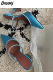 Heels Woman Sandals Crystal PVC Women Pumps Summer Mules Ladies Slippers High Heels Slingback Party Dress Shoes