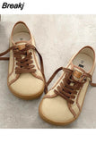 Sneakers Canvas Shoes Women Low Top Sneakers Wide Toe Lace Up Trainers Shoes 2023 Girls Red Blue Sneakers Girls