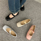 Square Head Ballet Shoes Women's Shoes 2024 New Spring Minority Evening Mary Jane Peas