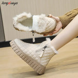 Women's Shoessnow Boots Platform Shoes Warm Cotton Shoes Short Boots Outdoor Casual Shoes High Quality Women White