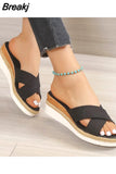 Women Summer Slippers Casual Ladies Sandals Platform Non-slip Female Shoes Soft Wedge Outdoor Women Slippers Dropshipping