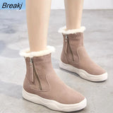 Winter Snow Boots Women Ankle Boots Genuine Leather Warm Shoes Winter Women Ankle Boots Female Snow Booties
