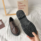 Style Small Black Leather Shoes Spring 2024 New Vintage Single Shoes Flat-Soled Jk Student Muffin