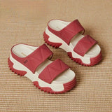 Leather Slippers Women New Indoor Outdoor Thick Sole Fashion Slippers Anti Slip Trend Flat Shoes Wear-resistant