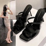 Breakj Summer New French High Heels French Sexy Heel High Heel Super Fire Fine Heel Cross With