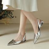 Pointed Toe Women Sandals Dress Heels Shoes Slingback Luxury Chunky Slippers 2024 Summer Flip Flops Pumps New Mujer