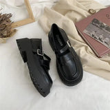 Summer Footwear Gothic Cute Mary Jane Shoes for Women 2023 Kawaii with Medium Heels Japanese Style Lolita Black