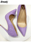 Women super pumps 12cm high heel thin stilettos pointed toe slip on party 10cm 8cm fashion snakelike sexy shoes YG047