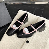 Square Heels, Silver Bow, Mary Jane Shoes, Spring And Autumn, New Colors, Gentle Daily