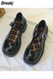 Women's Shoes Platform Casual Female Sneakers Oxfords Round Toe British Style Clogs Leather On Heels Summer Preppy Cotton