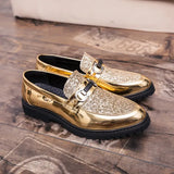 Fashion Classic Style Men Shoes Gold Silver Simple Designer Men Casual Shoes outdoor slip on party club shoes men