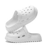 Women's White Hollow Out Platform Sandals 2024 New Summer Eva Garden Shoes for Women Comfortable Non Slip Beach Slippers