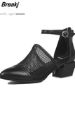 2023 Brand New size 34-40 Genuine Leather Black Women Shoes Woman Sandals Nature Cow Leather Black Party