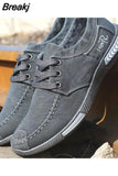 Men Shoes Denim Lace-Up Casual Shoe Plimsolls Breathable Male Footwear Spring Sneakers 2023