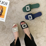 Square Buckle Sandals Slippers Women Wear 2024 Summer New Women's Shoes Network Celebrities Popular Style Fairy Style