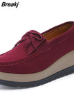 women platform shoes leather suede plush slip on sneakers chaussure femme tassel fringe loafers moccasins women shoes