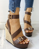 top quality big size 43 gladiator Women Wedges Shoes 2023 Summer Sandals Woman Sexy Party Platform High Heels Shoes