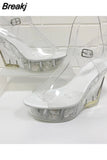 High Heeled Women Sandals 2023 European Style Sexy Nightclub Queen High Heel Crystal Pump Solid Color Lady Sandals