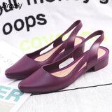 Women Pointed Toe Chunky Med High Heels Casual Comfort Wedges Beach Shoes for Women Closed Toe Sandal Wedding Shoes