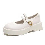 Breakj Mary Jane Platform Single Shoes Female Shallow Mouth English Wind College Korean Version Of Small Leather Shoes Female Round Head Loafer