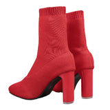 Breakj Martin Boots Women 2025 New Autumn And Winter Tips And Flying Weave High-Hees Thin Skinny