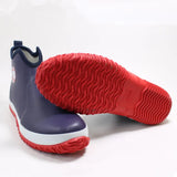 New Men's Pull-on Rain Boots Waterproof Rubber Ankle Boots Outdoor Leisure Fishing Boots Student Rain