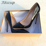 Solid Patent Black Women Formal High Heels Elegant Ladies Pointed Toe Stiletto Pumps Chic Designer OL Dress