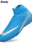 Men Soccer Shoes Turf Black Kids Cleats Training Football Boots High Ankle Sport Sneakers Size