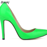 New Women's Pumps Sexy Pointed Toe High Heels Shoes Spring Autumn Office Wedding Patent Leather