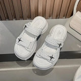 Shoes Woman 2024 Slippers Flat Platform Pantofle Luxury Slides New Rubber Designer Fashion PU Female Shoes Womens Slippers