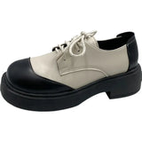 Shoes Ladies Oxfords Women's Clogs Platform Modis British Style Female Footwear Soft 2024 Leather Creepers Cute Cross