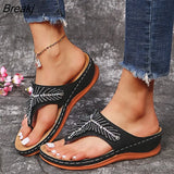 Women Sandals 2021 New Embroidery Summer Shoes Woman Wedges Shoes For Heels Sandalias Mujer Flip Flops Platform Women
