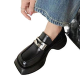Women Shoes Square Toe Lolita Mary Janes Shoes 2023 Spring New Fashion Platform Oxford Shoes Casual PU Leather