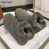 Snow Boots Fur Ladies Boots Tube Thickened Cotton Warm Fur Shoes Student Women Winter Short Boots Cotton shoes women