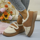 Bottom Faux Fur Winter Shoes for Women 2023 New Thicken Plush Warm Snow Boots Female Non Slip Platform Cotton Shoes