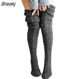 Women Thigh High Socks Extra Long Woolen Knit Warm Thick Tall Long Boots Stockings Leg Warmers for Girls Winter Pile Thick