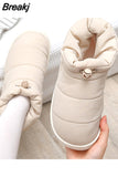 Women Winter Down Shoes Plus Size 45 Couple Snow Boots Women Shoes Antiskid Bottom Soft Keep Warm Mother Casual Boots