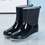De Lluvia Para Mujer Outdoor Women Rain Boots Wear Resistant Plastic PVC Shoes Kitchen Waterproof Shoes, All