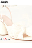 Dropship 2023 Summer Woman Sandals Super High Heel With Butterfly-knot Sweet Lady Office Woman Shoes Plus Size
