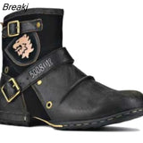 European and American New Round Toe European and American Retro Men's Leather Boots Men's Shoes Men's Boots Plus