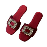 Square Buckle Sandals Slippers Women Wear 2024 Summer New Women's Shoes Network Celebrities Popular Style Fairy Style