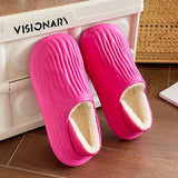 New Women's Waterproof Home Slippers Plush Warm Winter House Shoes Women Flat Non Slip Outdoor Indoor Cotton Slippers