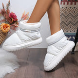 Waterproof Platform Snow Boots Women Warm Plush Lining Slip On Ankle Boots Woman Non Slip Thick Bottom Cotton