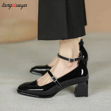 Women's Shoes Mary Jane Style Ladies Shoes Low Heel Shallow Mouth Round Toe Solid Color Women's Shoes Party Shoes