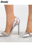 Shoes Woman Fashion 11cm High Heels Pumps Red Gold Silver Women Office Wedding Shoes Sexy Transparent Party Dress