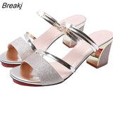 Summer Women Shoes Sexy Ladies High Heels Woman Square Heels Sandals Summer Ladies Shoes Women Sandals Thick Heel 6cm