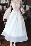Elegant Office Lady Dress Party 2023 Summer Chiffon One Piece Dress Korean Fashion Casual Long Sleeve Midi Dress