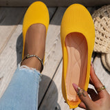 and Autumn 2024 New Outwear Solid Color Oversized Shallow Cut Shoes Women's Knitted Comfort Flat Shoes